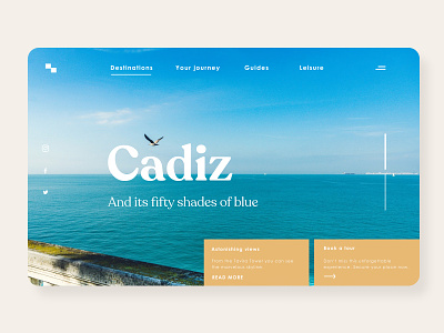 Cadiz Tourism Website cadiz landing landing screen landingpage minimalism spain tourism uidesign ux uxdesign uxui webdesign website