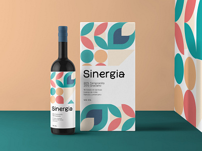 Sinergia wine label design abstract adobeillustrator artwork branding design flat graphic graphicdesign illustration minimal packaging photoshop type