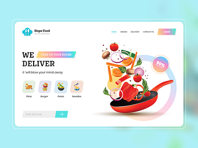 Online Food Ordering Website colorful creation design dribbble food illustration icons ui uiux web ui web ui ux website website concept website design website ui