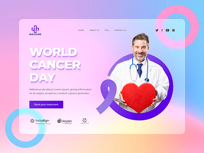 World Cancer Day Landing Page cretive design illustration landingpage typography ui uiux ux webdesign website design