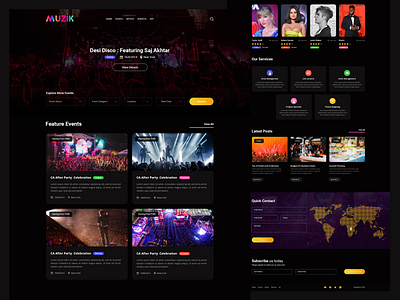 Music & Events celebration cretive design event music photoshop ui ux webdesign website