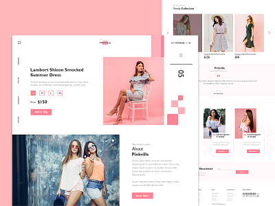 PinkVille Women's Fashion android cretive ecommerce fashion magento photoshop shopping ui ux webdesign weblayout
