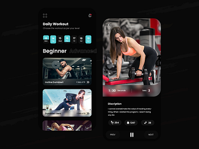 Daily Workout App android app design app development cretive fitness gym healthcare photoshop ui ux workout