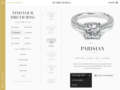 Dream Ring application catalogue filter ipad jewellery ring showcase