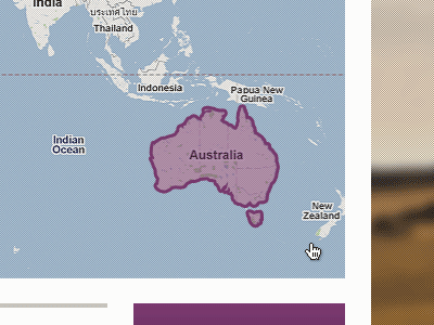 Portfolio Map animation australia google hover interaction map tooltip