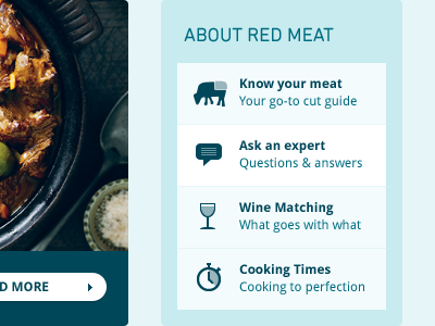About Red Meat icons list meat wine
