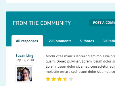 Community avatar comments community rating stars tab