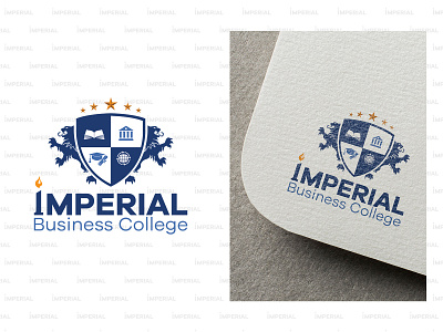 IMPERIAL BUSINESS COLLEGE LOGO branding graphic design logo