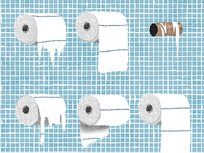 Toilet paper etiquette art drawing illustration procreate tissue toilet toilet paper toilet roll