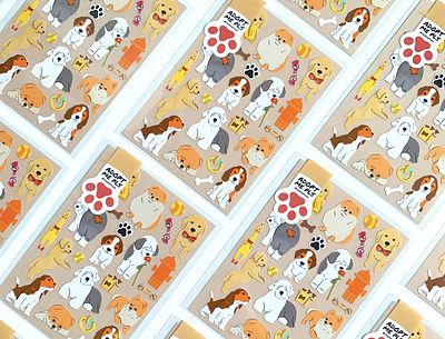 Adopt Me Pls: Dog Sticker Sheet animal beagle dog golden retriever illustration pet pomeranian puppy sheepdog sticker stickers