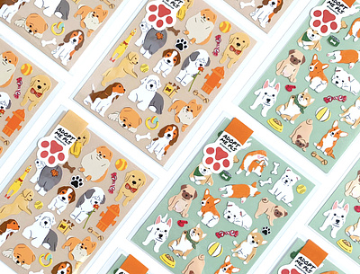 Adopt Me Pls: Dog Sticker Sheets beagle corgi dog dogs golden retriever illustration pet pomeranian pug puppy sheep dog shiba inu sticker stickers terrier