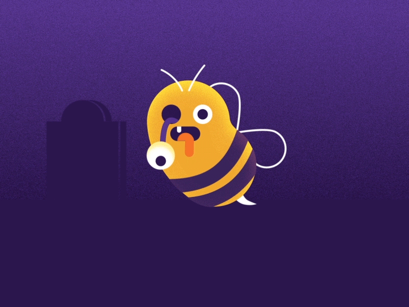 Zombee animate animation bee gif loop motion graphics puns word play zombies