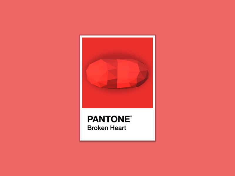Pantone Color - Broken Heart animation broken heart color colour gif heart loop love pantone red