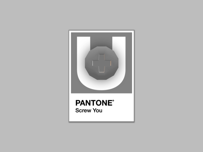 Pantone Color - Screw You animate animation color colour gif grey loop pantone screw screws