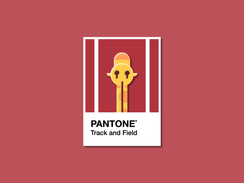 Pantone Color - Track and Field animate animation colour gif giraffe loop pantone red track