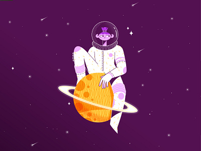 Cosmos 2d character characterdesign colors cosmos cute design girl illustration illustration art illustration design pattern saturn space spaceman sparkle vector