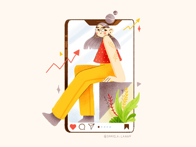 Instagirl character characterdesign colors design girl illustration illustration art illustration design instagram plants