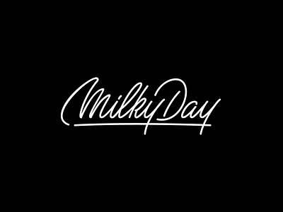MilkyDay logo adobe illustrator custom type hand lettering handwritten lettering logo monoline type typography vector