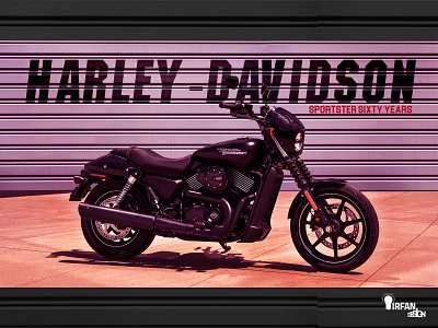 Harley Davidsn Poster dribbble manupulation motorbike motorcycle art motorcycle poster