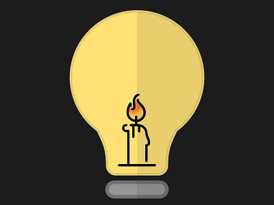 Candle light bulb icon