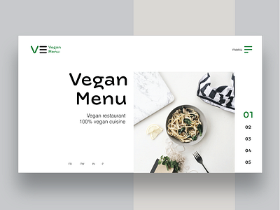 Vegan Menu Restaurant Landing Page brand identity branding design graphic design logo logo design mobile mobile design typography ui uidesign ux design web design website design websites