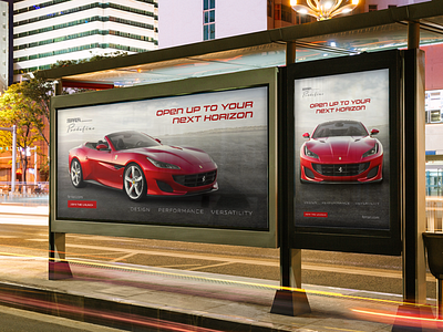 Concept Ferrari Landing Page Billboard Mock-up