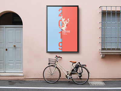 Pantone Poster of the Year Outdoor Street Poster Mockup