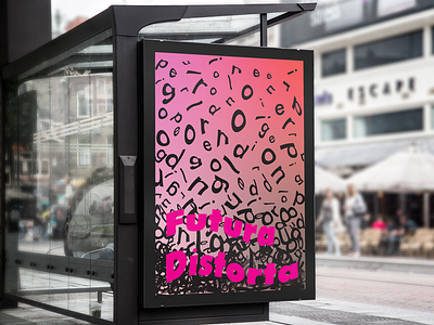 Futura Distorta Bus Stop Branding Mockup