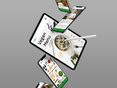 Vegan Menu Restaurant Gravity Devices UI Mockup