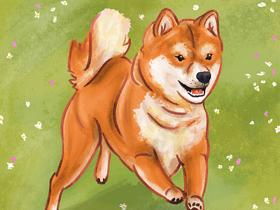 DailyDoggyDoodle - Shiba Inu cute dog illustration pastel photoshop shiba shiba inu texture