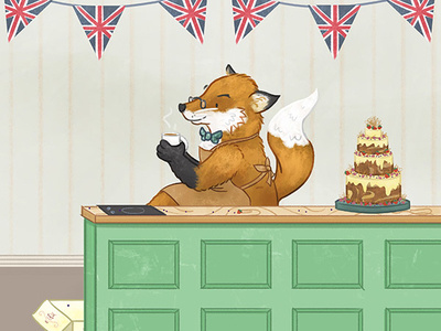I smell a fox... animal bake off cake character design childrens book illustration cute design fox illustration pastel colours photoshop texture wildlife