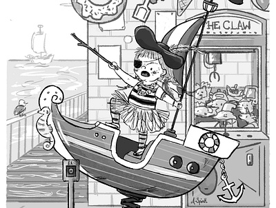 Sail the Seas character design childrens book illustration childrens illustration cute illustration illustrator kidlitart kids illustration line art photoshop pirate