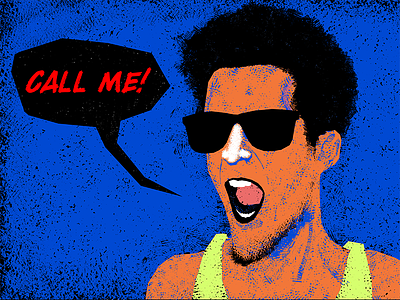 Call Me 80s comedy illustration mosaic throwback