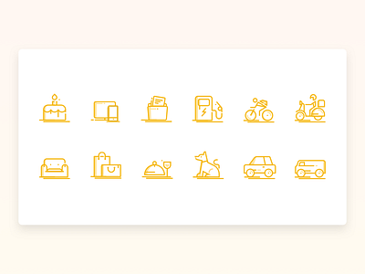 On-Demand Delivery Icon Set icon outline icon set ui