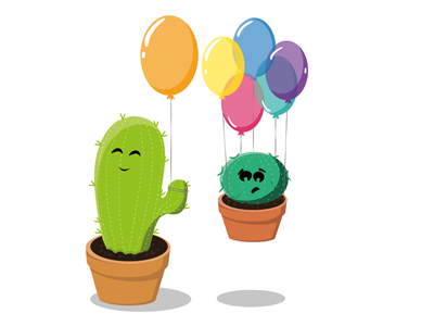 Ballons 2d ballons cactus digital fun graphic illustration