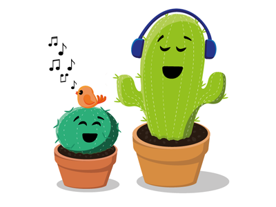 Music 2d cactus illustration graphic music