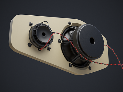 Speaker Wip 02 (3d) 3d aluminum cables mid speaker tweeter woofer