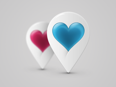 Mapmarker blue health map marker pin pink plastic
