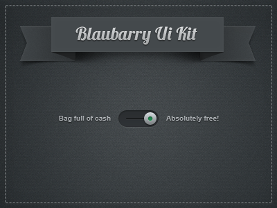 Blaubarry Free UI kit blue button checkbox dark form free interface kit radiobutton shapes slider switch textfield ui