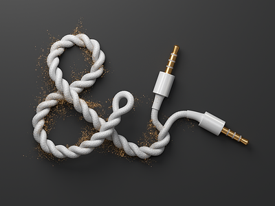 Ampersand Audio Cable (3d) 3d ampersand audio c4d cable cgi corona