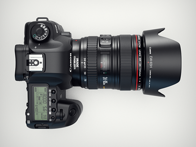 3d Canon 5d MKII camera top view
