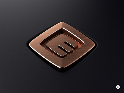 Copper Emblem 3d copper emblem glossy logo perspective test vray