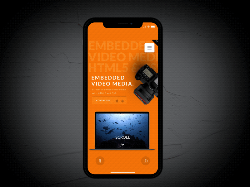 Mobile Video Screen mobile underwater video web design