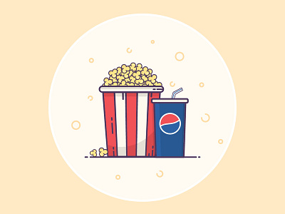 Popcorn Illustration design flat icon illustration ui vector