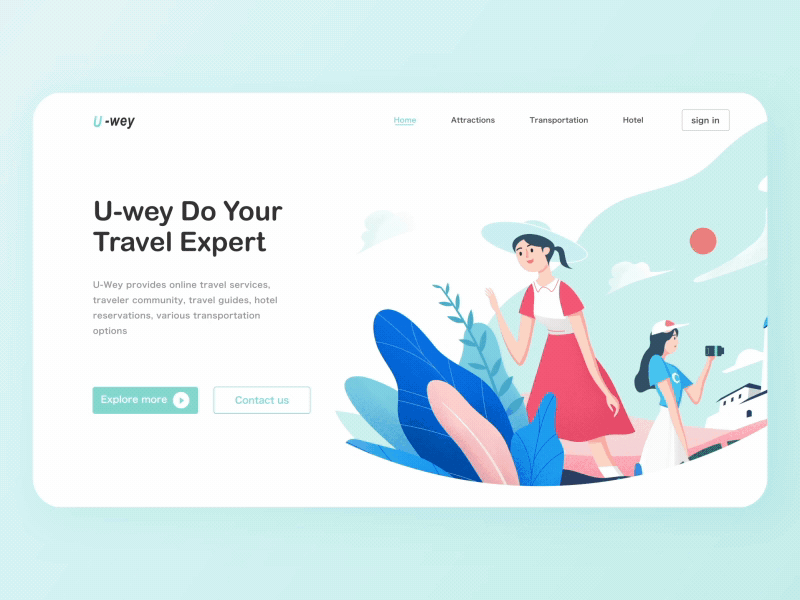 U-wey Web Design design illustration travel ui ux webdesign 设计