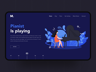 Pianist is playing branding design illustration music pianist piano