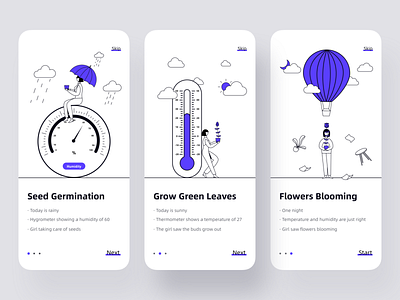 Startup page-plant growth app design illustration ui