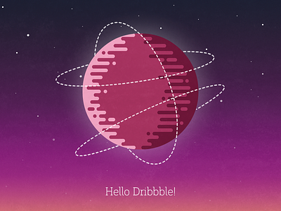 Hello Dribbble! debut space vector