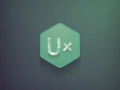 UX Logo green logo orange