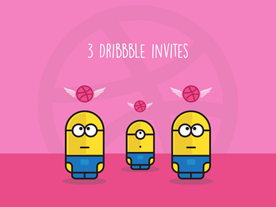 3× Dribbble invites adobe illustrator draft dribbble best shot dribbble community dribbble invitation illustration invites minions